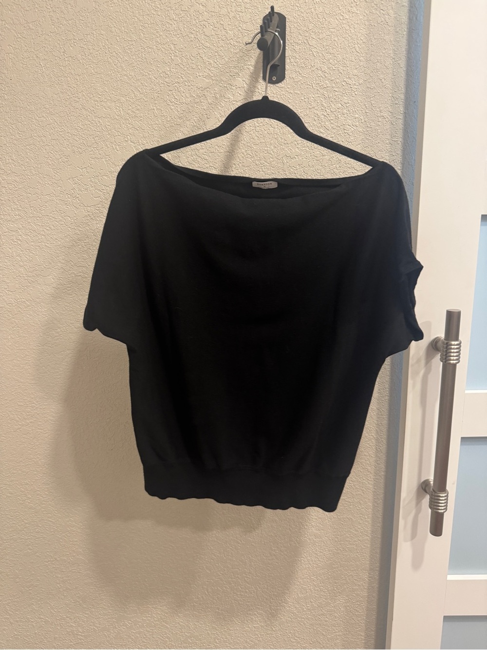 Babaton Black Boatneck Short Sleeve Top